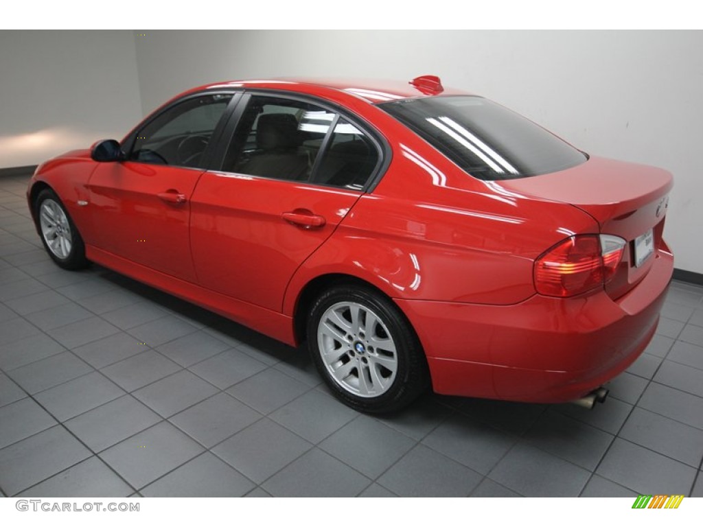 2006 3 Series 325i Sedan - Electric Red / Beige photo #5