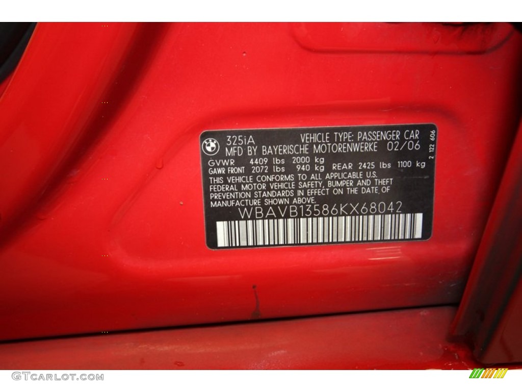 2006 3 Series 325i Sedan - Electric Red / Beige photo #9