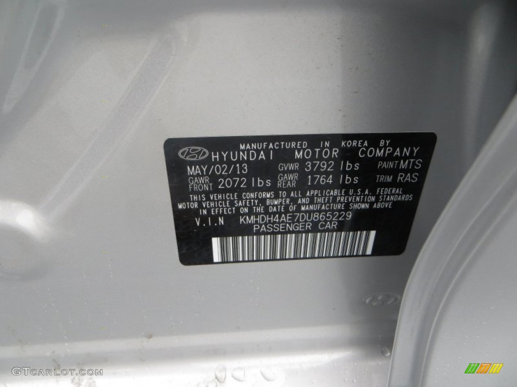 2013 Elantra Limited - Shimmering Air Silver / Gray photo #37