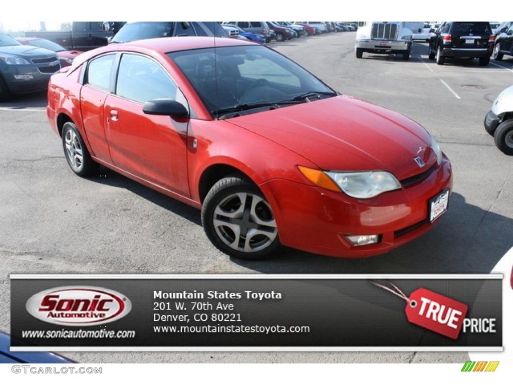 2004 ION 3 Quad Coupe - Chili Pepper Red / Black photo #1