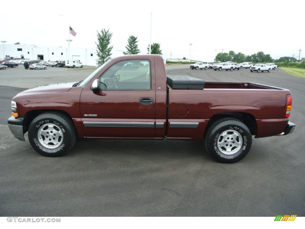 Dark Carmine Red Metallic 2001 Chevrolet Silverado 1500 LS Regular Cab Exterior Photo #84661064