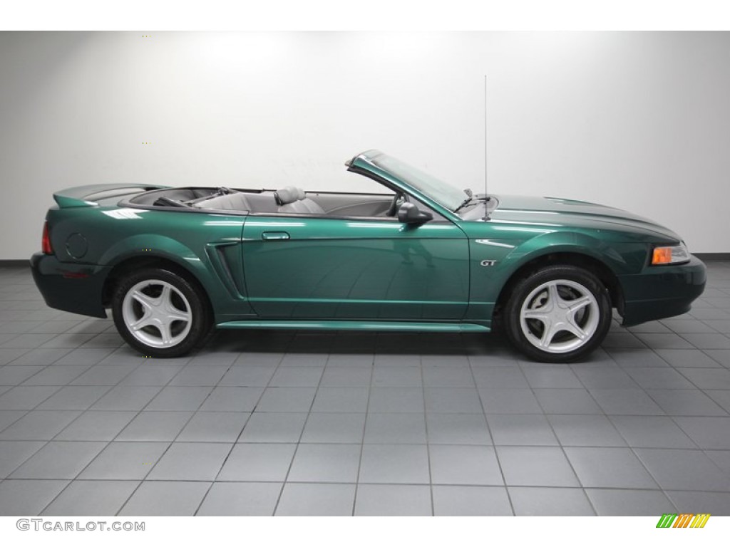 2000 Mustang GT Convertible - Amazon Green Metallic / Medium Graphite photo #7