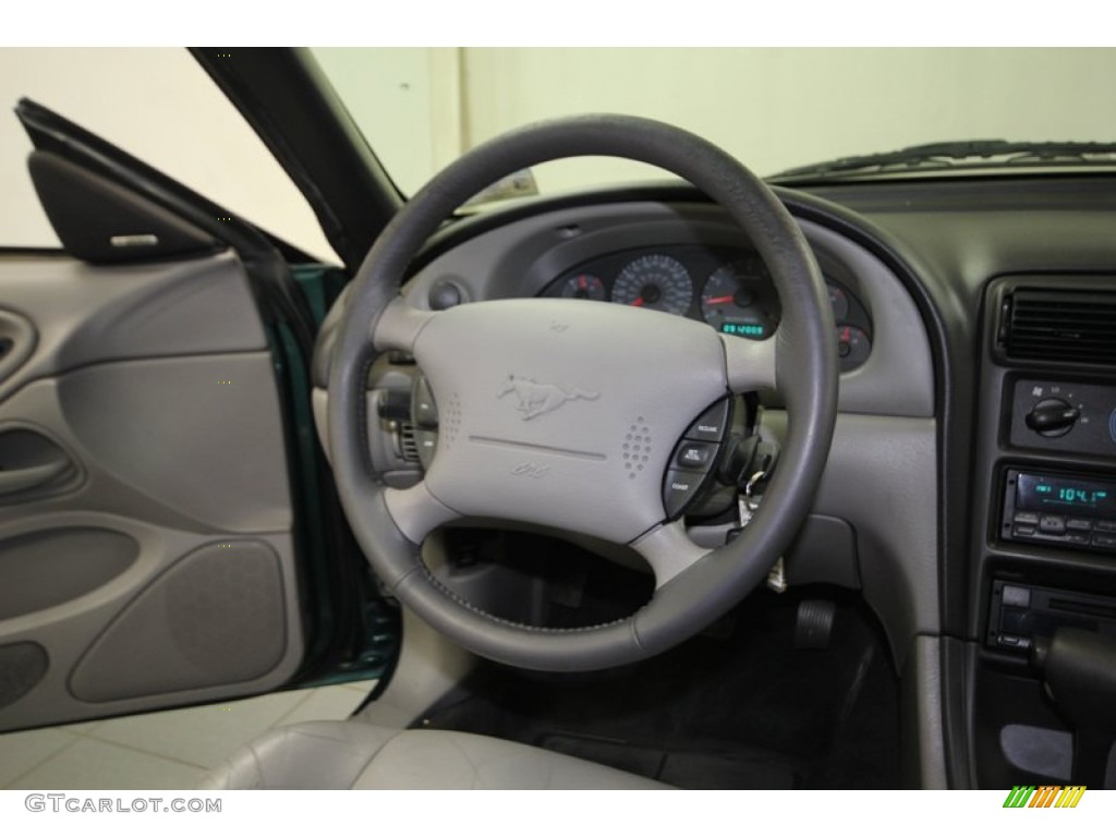 2000 Ford Mustang GT Convertible Medium Graphite Steering Wheel Photo #84662586