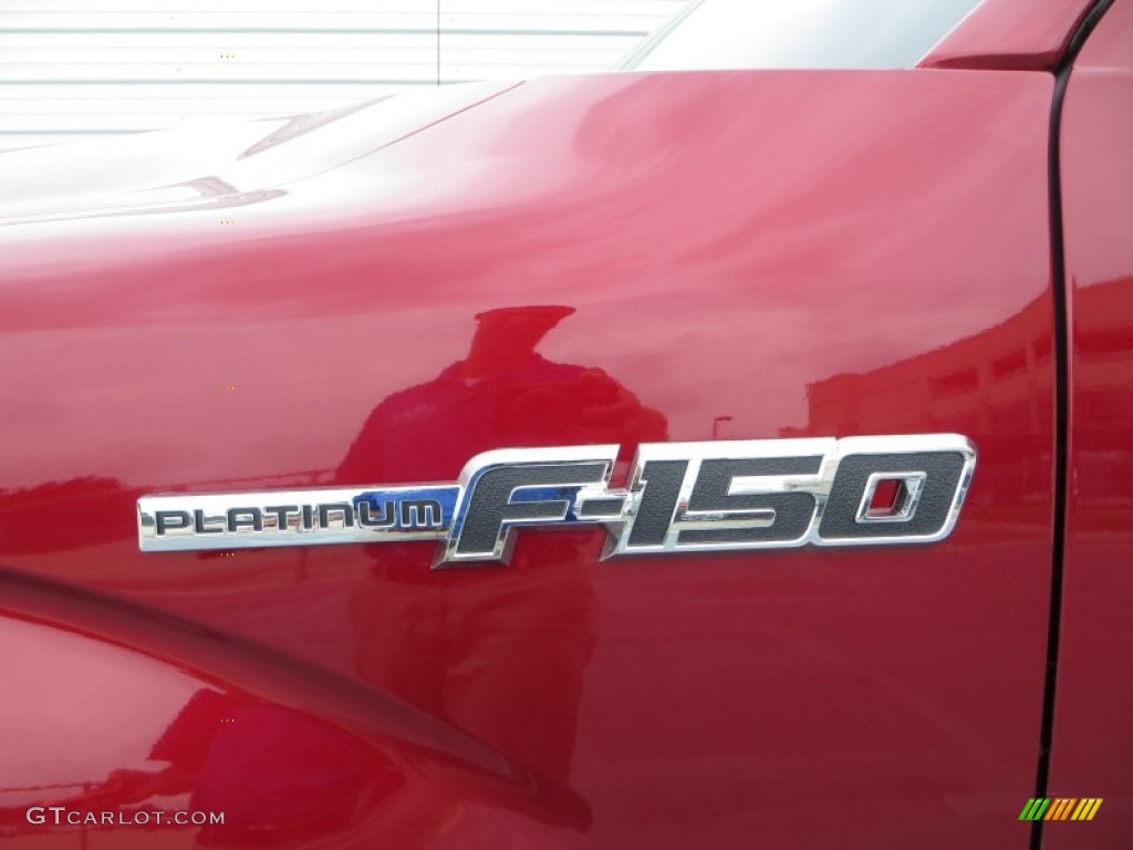 2013 F150 Platinum SuperCrew 4x4 - Ruby Red Metallic / Black photo #12