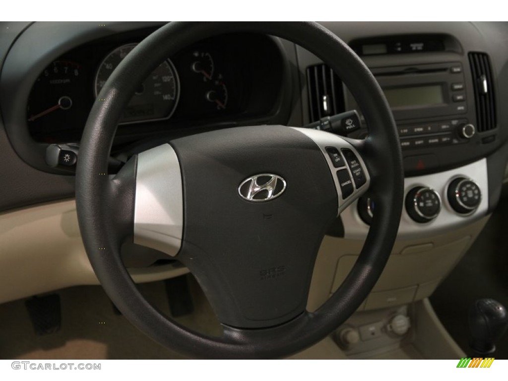 2007 Hyundai Elantra GLS Sedan Beige Steering Wheel Photo #84664637