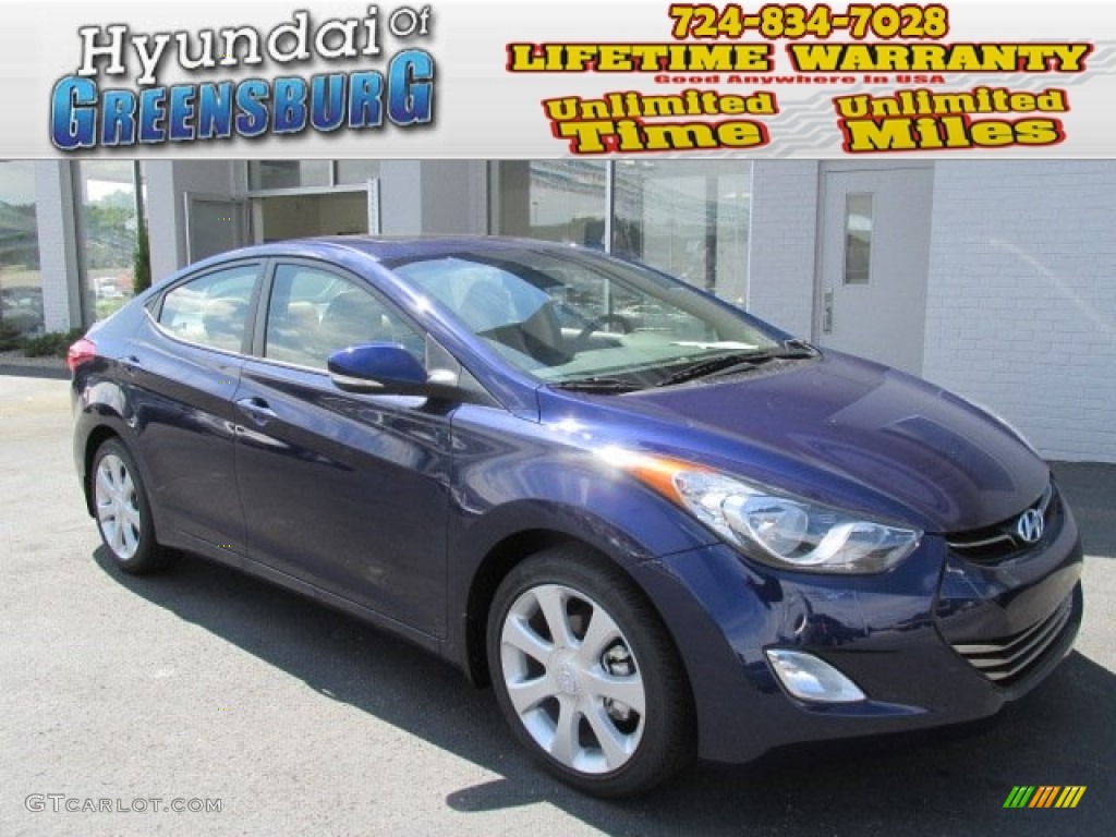 2013 Elantra Limited - Indigo Night / Beige photo #1