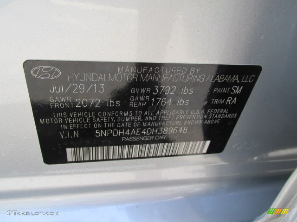 2013 Elantra GLS - Silver / Gray photo #15
