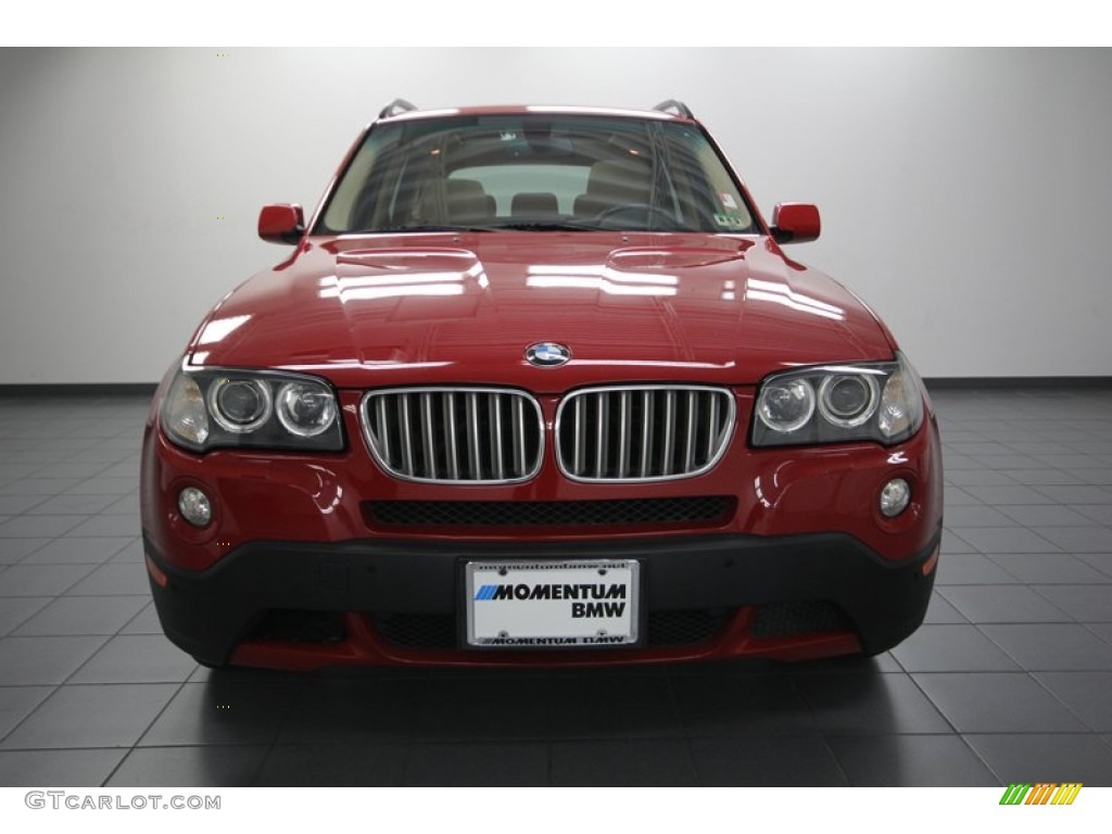 2008 X3 3.0si - Crimson Red / Sand Beige/Black Nevada Leather photo #6