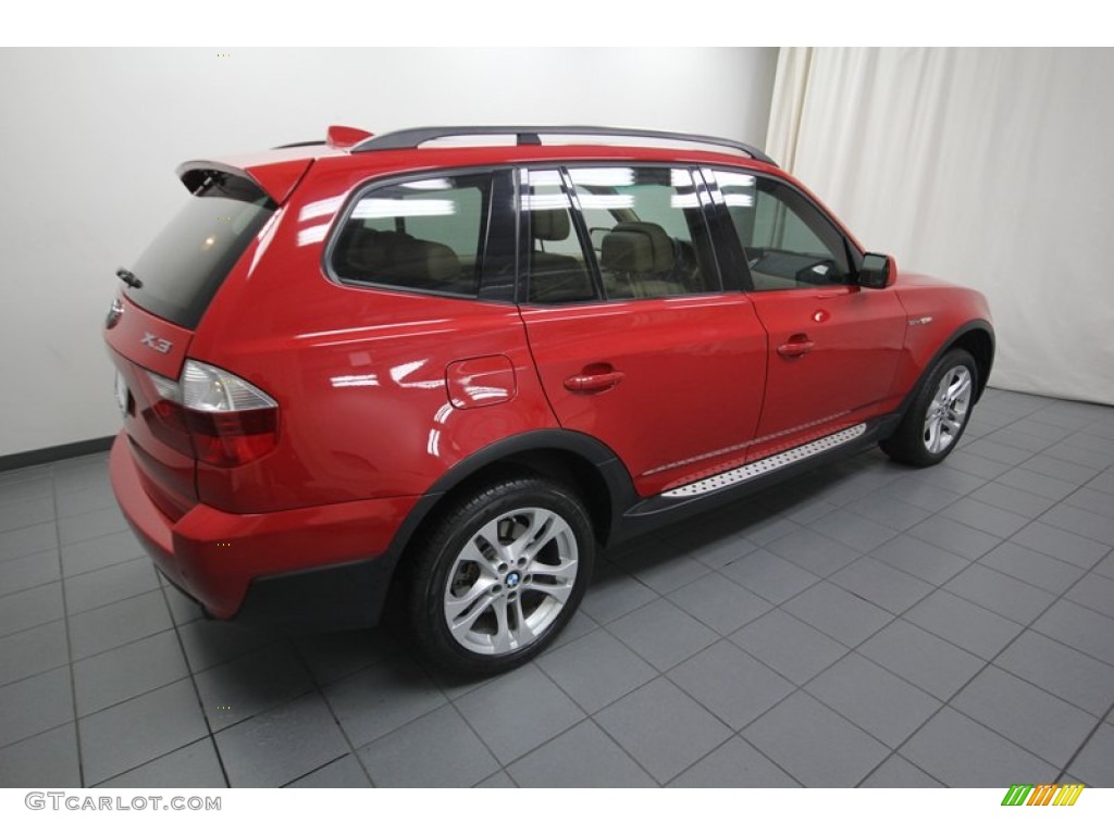 2008 X3 3.0si - Crimson Red / Sand Beige/Black Nevada Leather photo #11