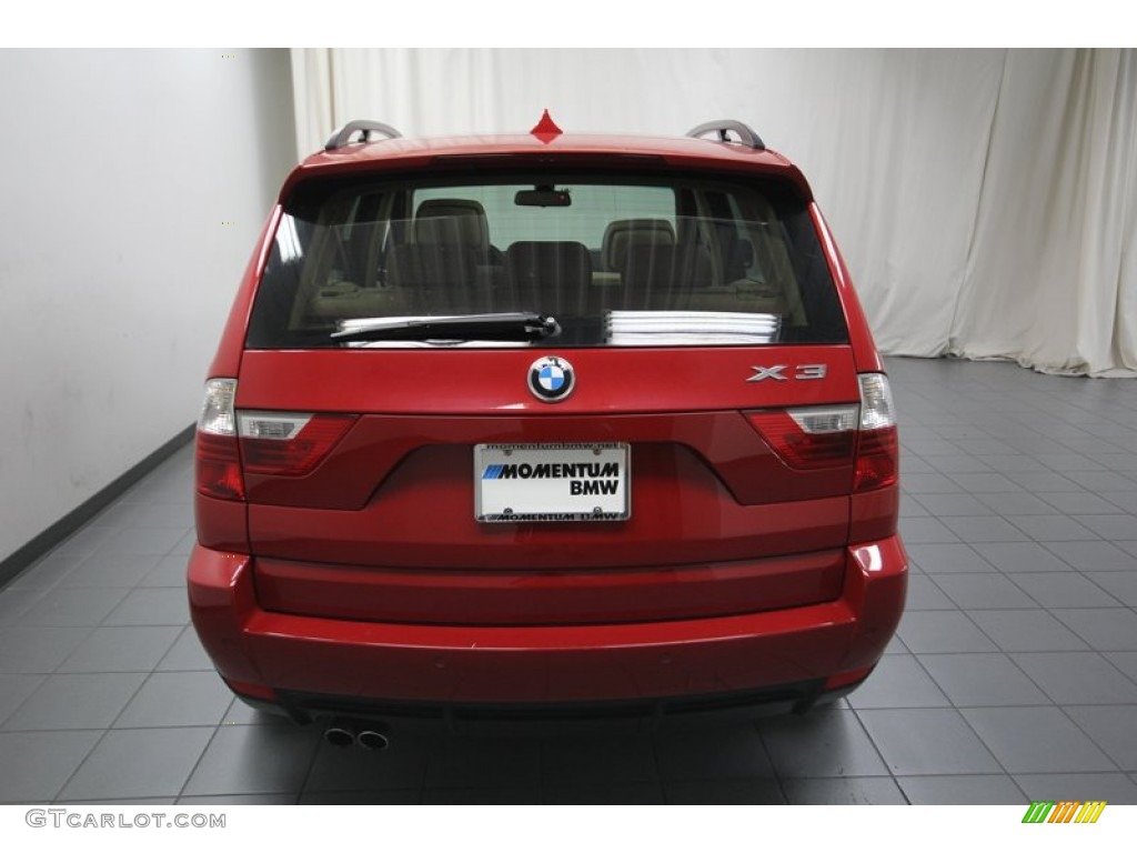 2008 X3 3.0si - Crimson Red / Sand Beige/Black Nevada Leather photo #12
