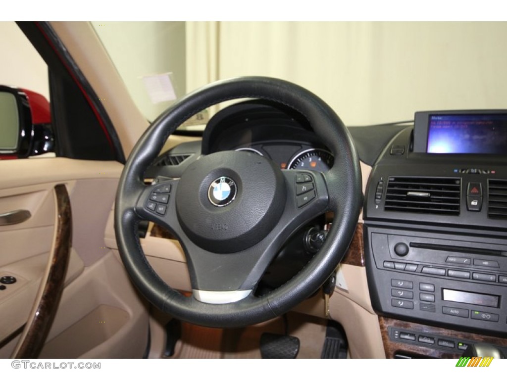 2008 X3 3.0si - Crimson Red / Sand Beige/Black Nevada Leather photo #32