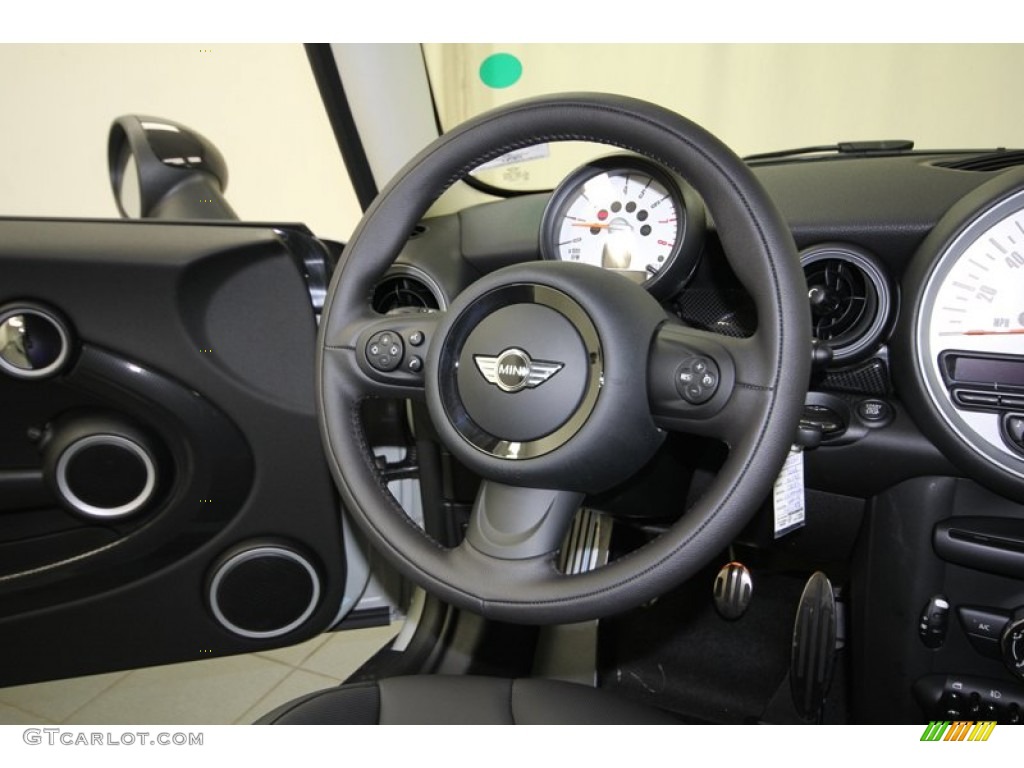2014 Mini Cooper S Clubman Carbon Black Steering Wheel Photo #84668729