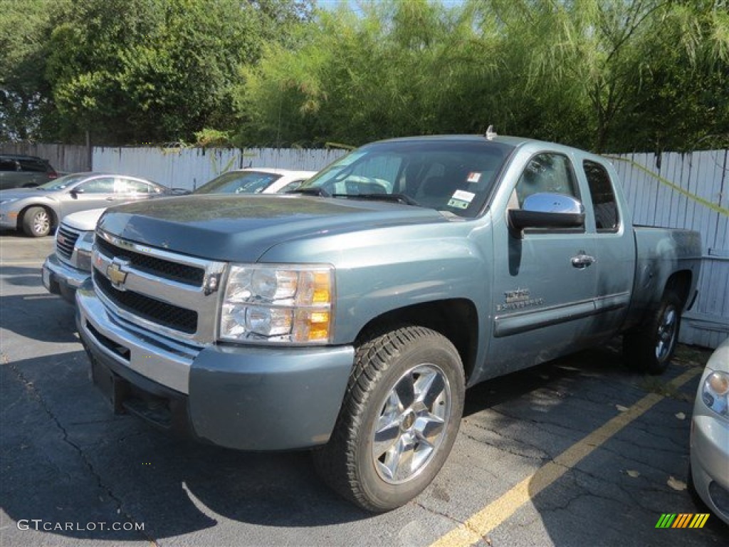 2009 Silverado 1500 LT Extended Cab - Blue Granite Metallic / Ebony photo #3