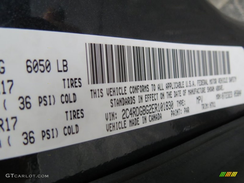 2014 Grand Caravan Color Code PAR for Maximum Steel Metallic Photo #84670892