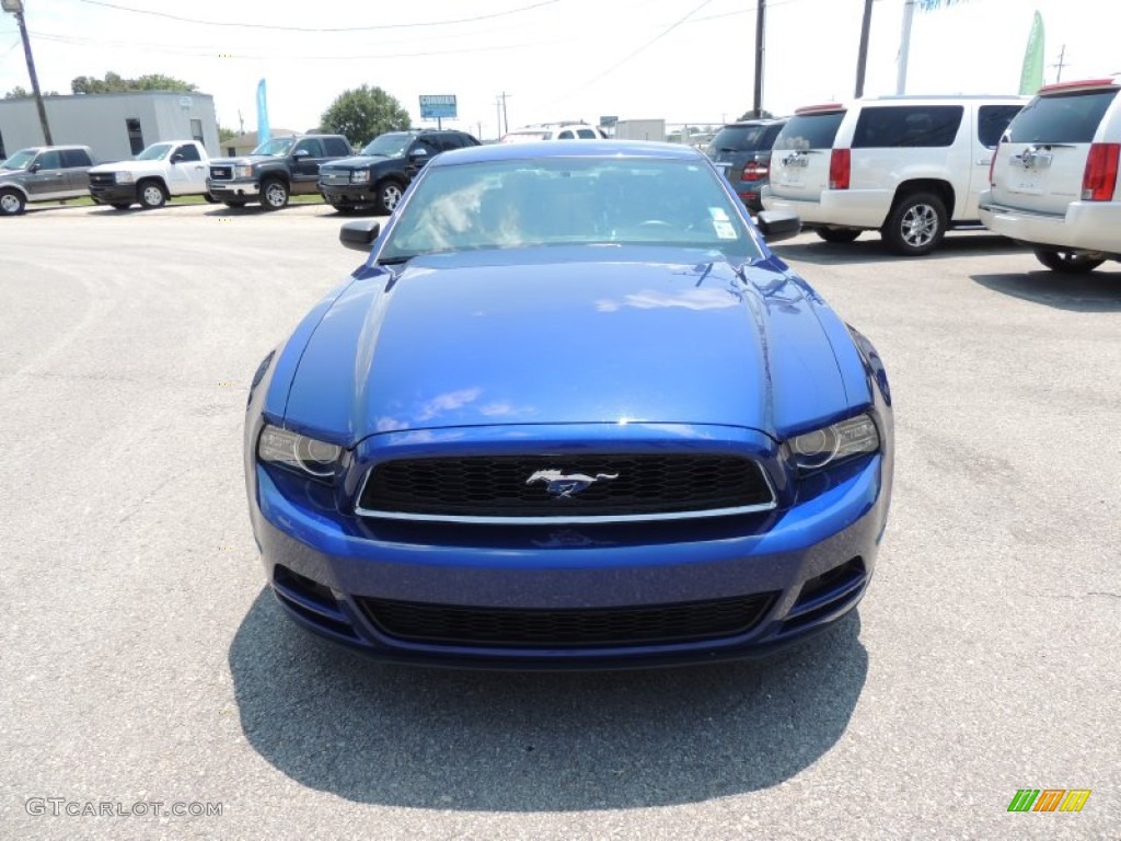 2013 Mustang V6 Coupe - Deep Impact Blue Metallic / Charcoal Black photo #2