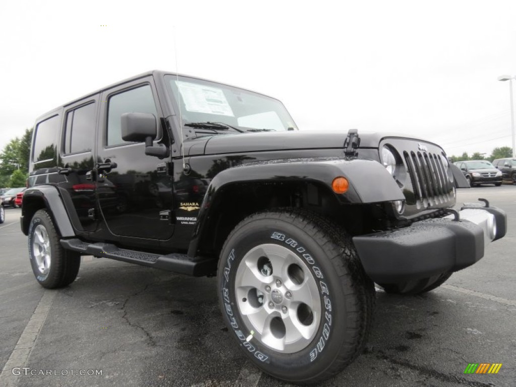 Black 2014 Jeep Wrangler Unlimited Sahara 4x4 Exterior Photo #84672989