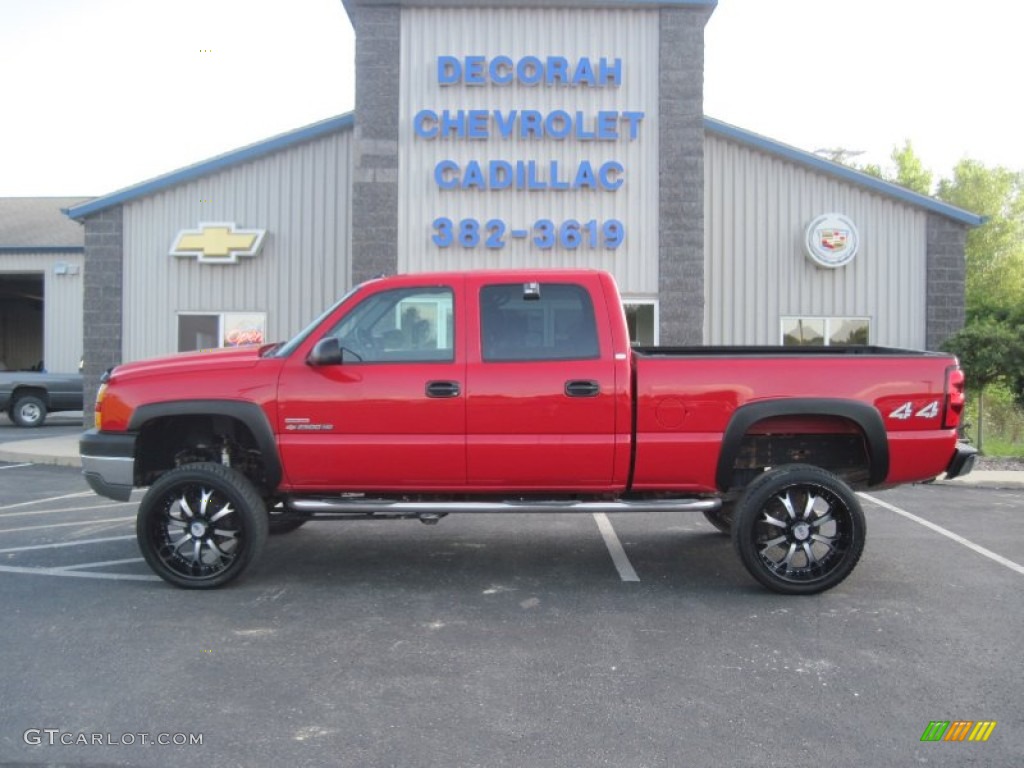 2005 Silverado 2500HD LT Crew Cab 4x4 - Victory Red / Dark Charcoal photo #1