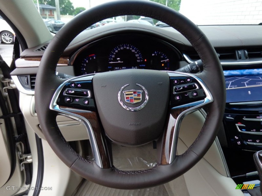 2014 Cadillac XTS Luxury FWD Shale/Cocoa Steering Wheel Photo #84675953