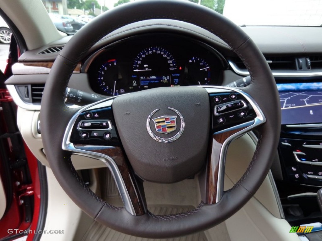 2014 Cadillac XTS Luxury AWD Shale/Cocoa Steering Wheel Photo #84676436
