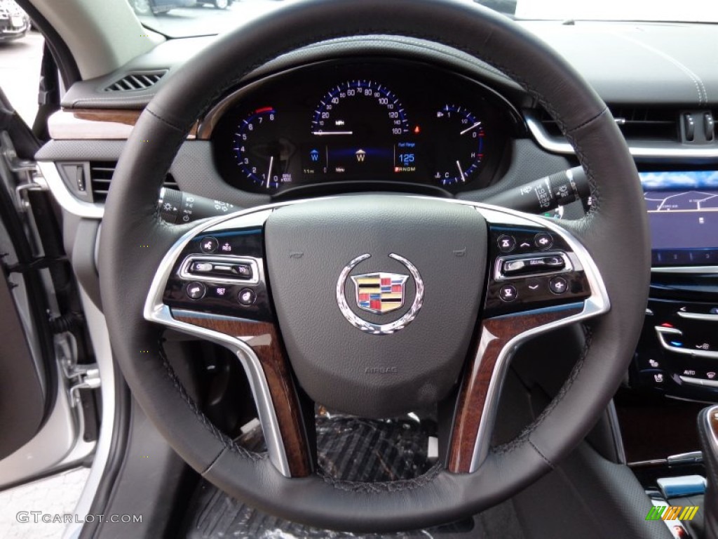 2014 Cadillac XTS Luxury FWD Jet Black Steering Wheel Photo #84676937