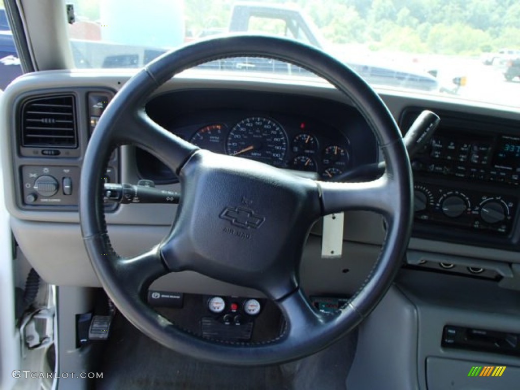 2002 Chevrolet Silverado 3500 LT Crew Cab 4x4 Dually Graphite Steering Wheel Photo #84677459