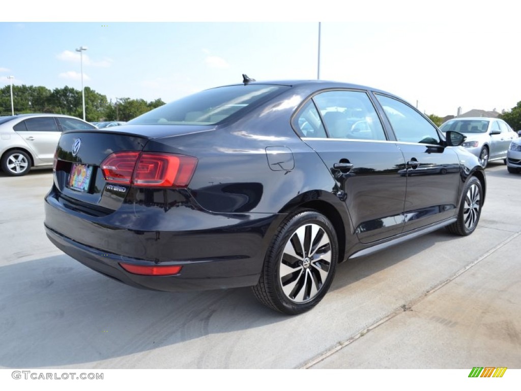 2013 Jetta Hybrid SEL Premium - Deep Black Pearl Metallic / Cornsilk Beige photo #2