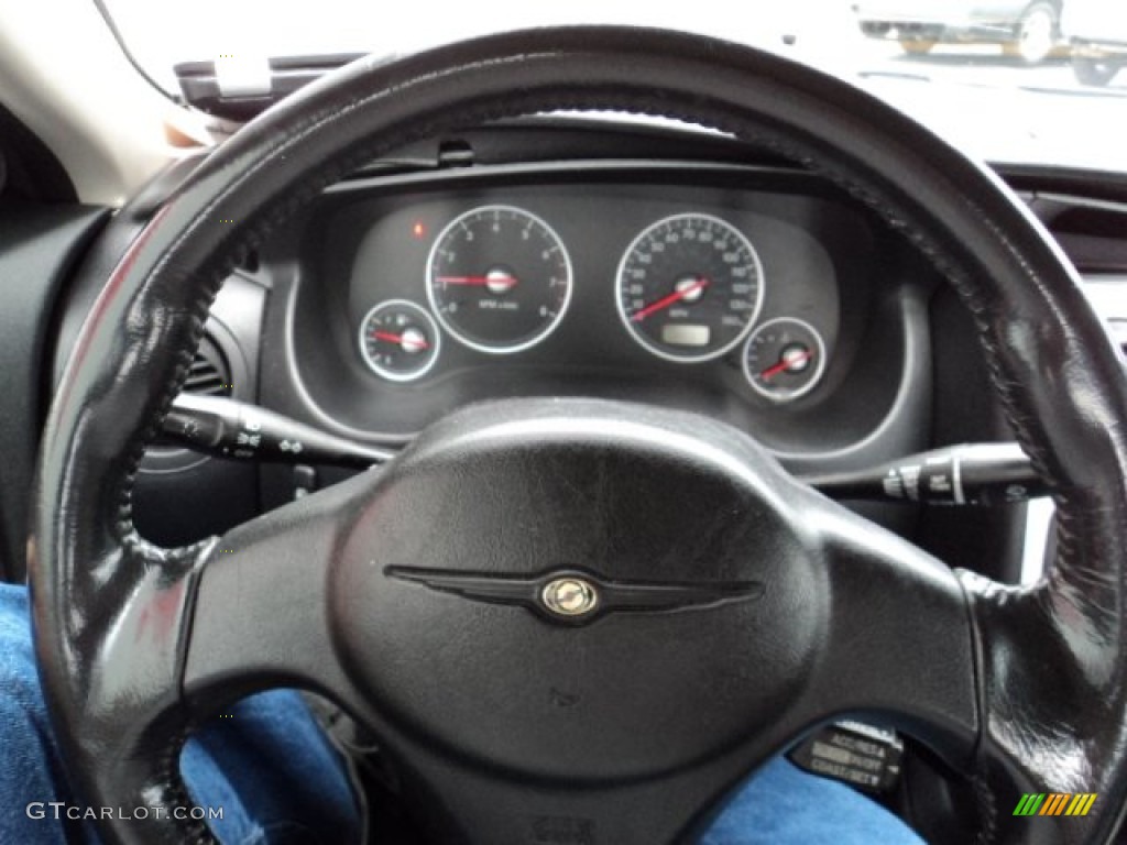 2004 Chrysler Sebring Limited Coupe Black Steering Wheel Photo #84686531