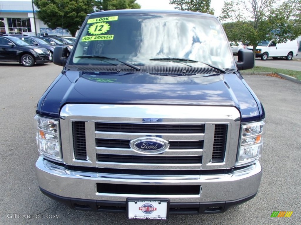 2012 E Series Van E350 XL Extended Passenger - Dark Blue Pearl / Medium Flint photo #2