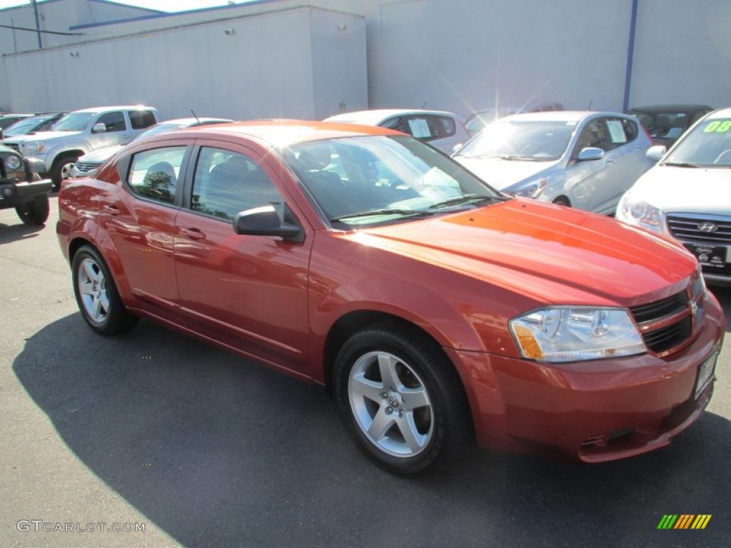 2008 Avenger SE - Sunburst Orange Pearl / Dark Khaki/Light Graystone photo #2