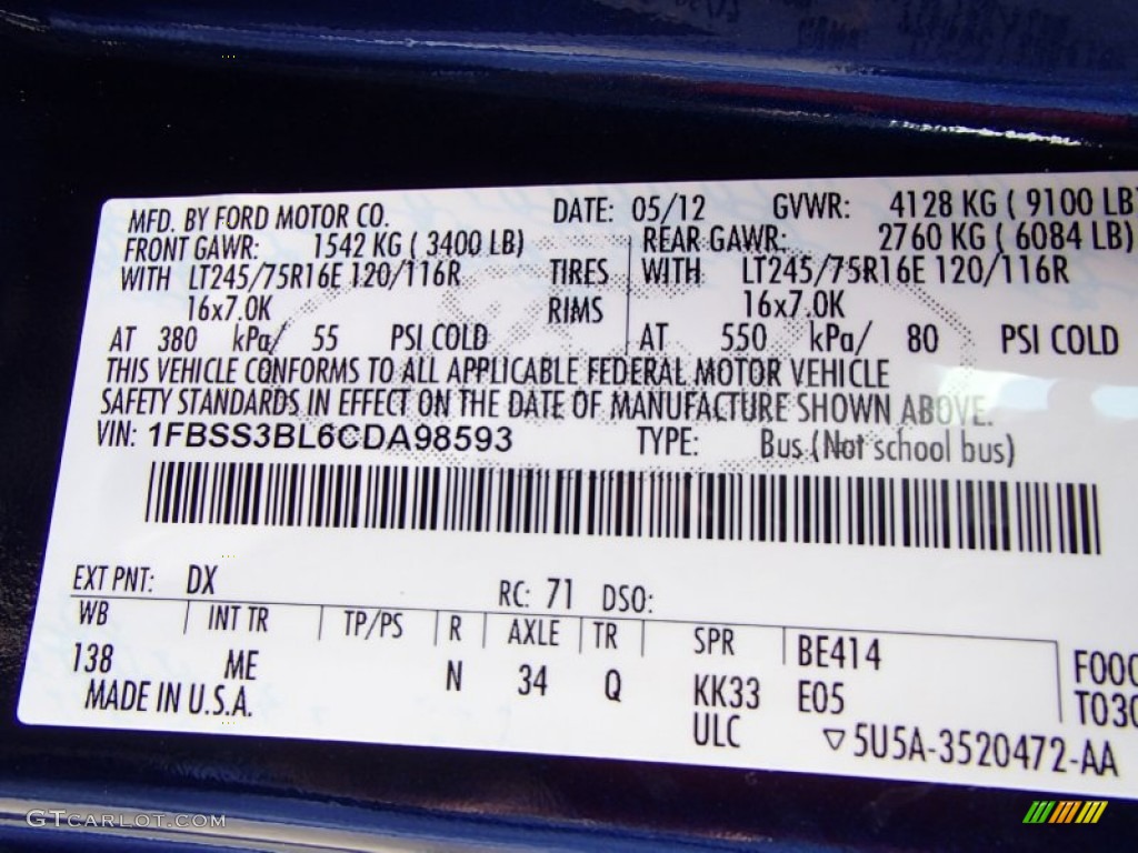2012 E Series Van E350 XL Extended Passenger - Dark Blue Pearl / Medium Flint photo #26