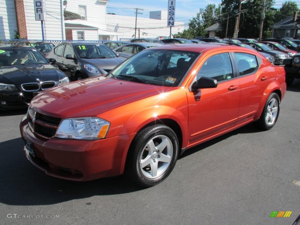 2008 Avenger SE - Sunburst Orange Pearl / Dark Khaki/Light Graystone photo #3