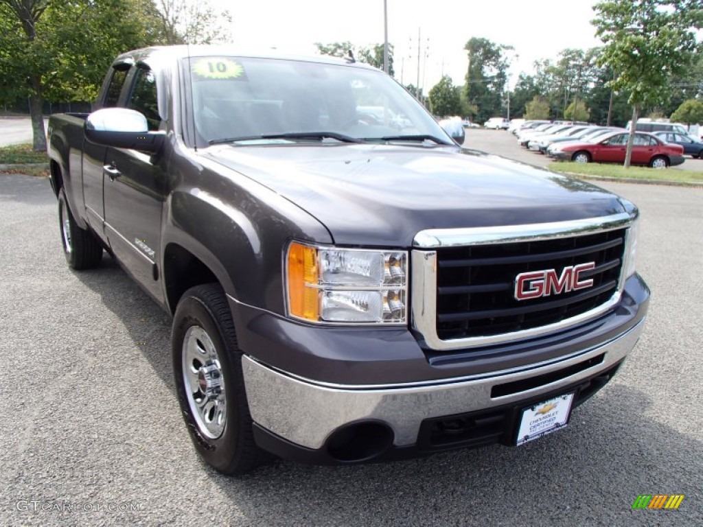 2010 Sierra 1500 SL Extended Cab 4x4 - Storm Gray Metallic / Dark Titanium photo #3