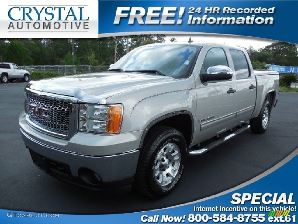 2008 Sierra 1500 SLT Crew Cab - Silver Birch Metallic / Ebony photo #1