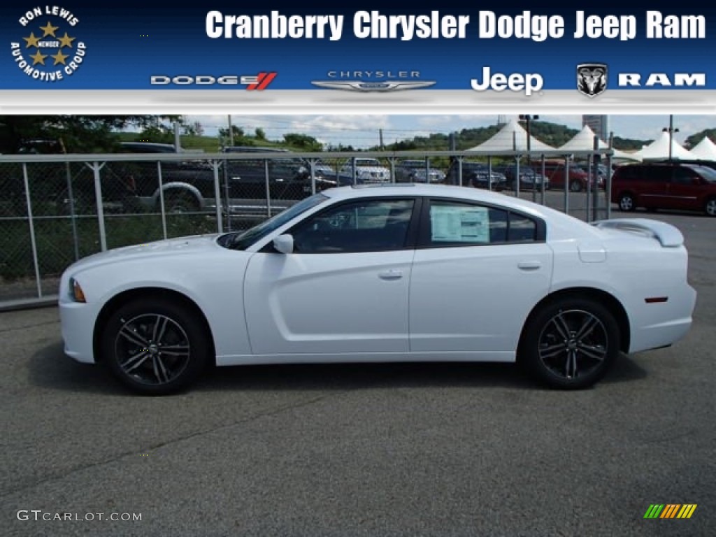 2014 Charger SXT Plus AWD - Bright White / Black/Red photo #1