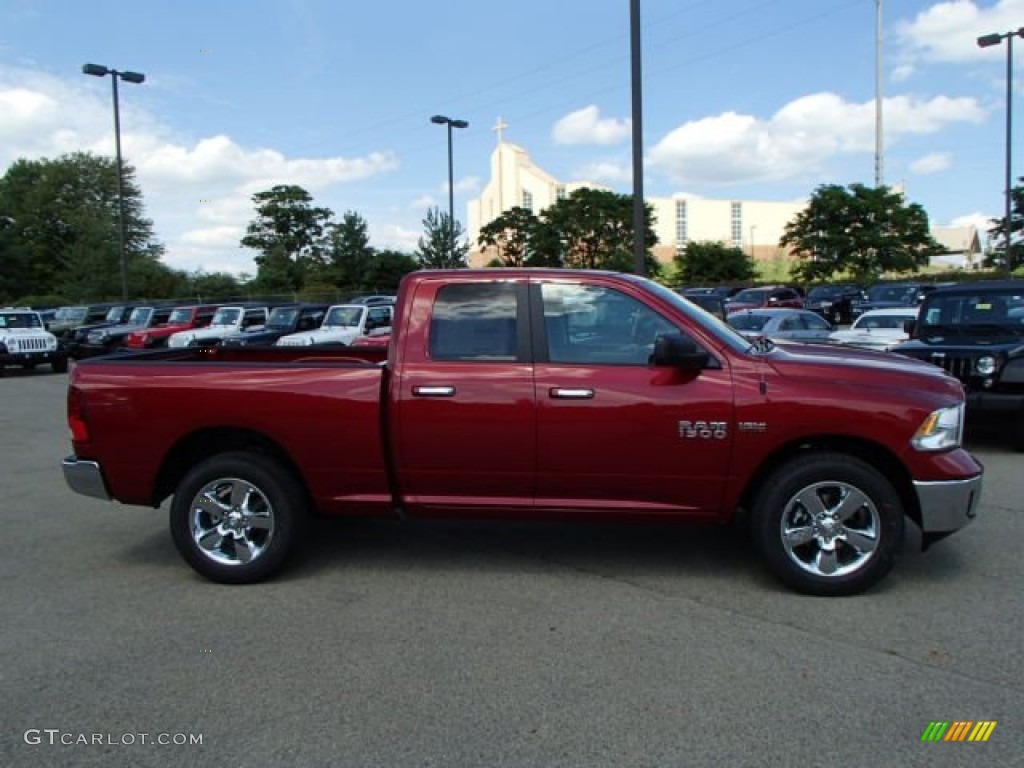 2014 1500 Big Horn Quad Cab 4x4 - Deep Cherry Red Crystal Pearl / Black/Diesel Gray photo #5