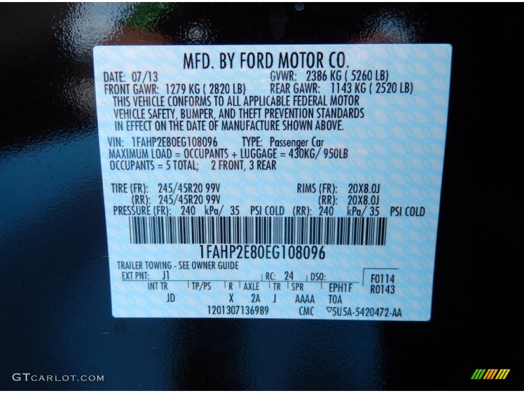 2014 Taurus Color Code J1 for Kodiak Brown Photo #84696901