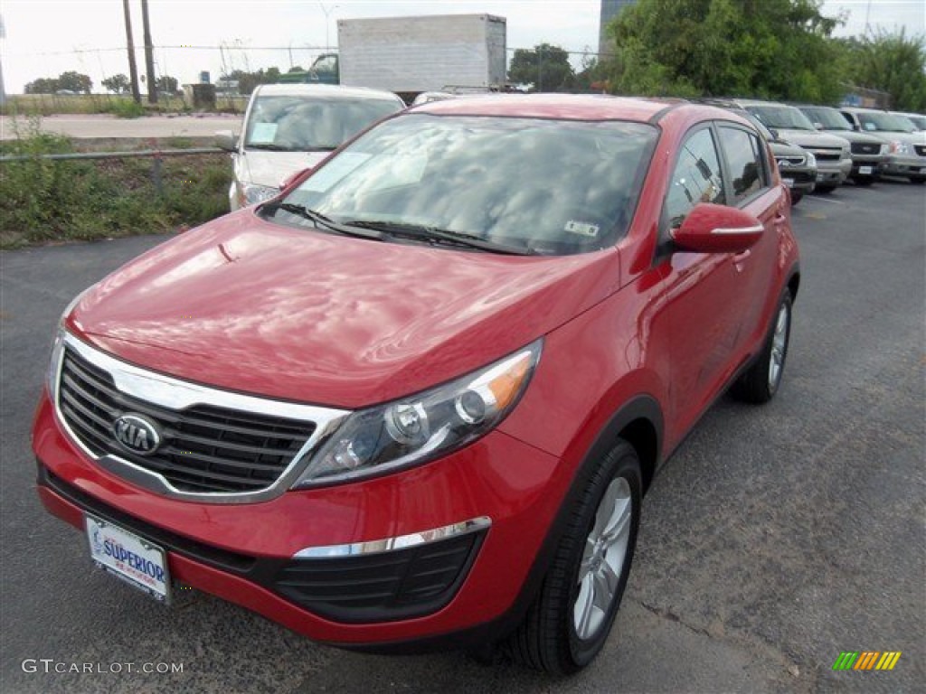 2013 Sportage LX - Signal Red / Black photo #1