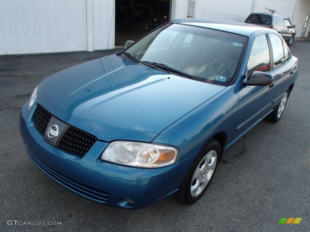 2004 Sentra 1.8 - Vibrant Blue / Taupe photo #2