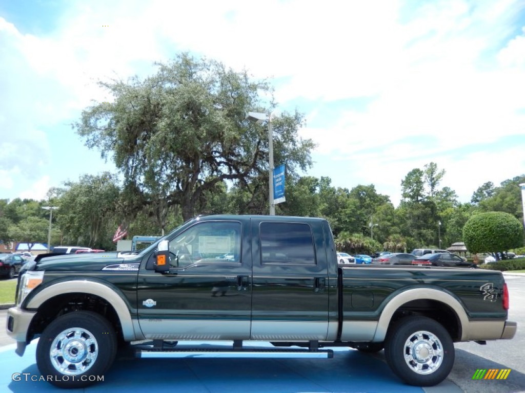 2014 F250 Super Duty King Ranch Crew Cab 4x4 - Green Gem Metallic / King Ranch Chaparral Leather/Adobe Trim photo #2