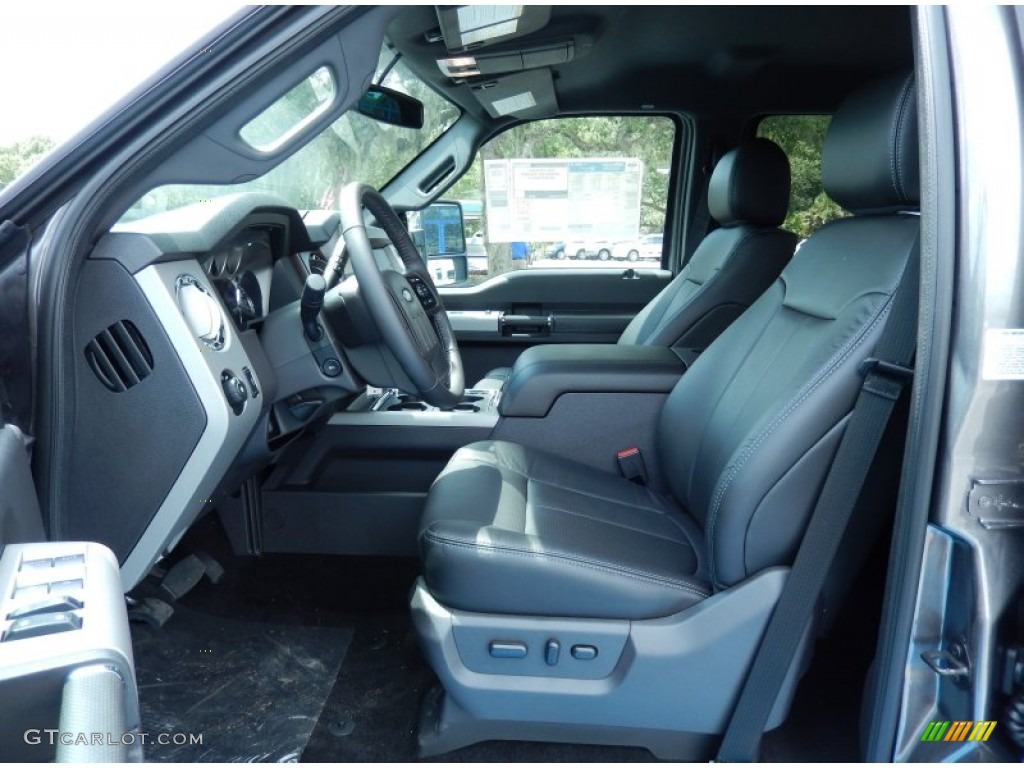 Black Interior 2014 Ford F350 Super Duty Lariat Crew Cab 4x4 Photo #84699602