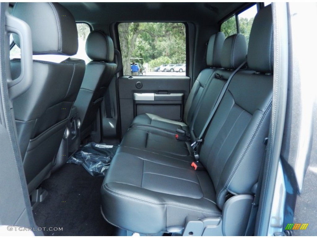 Black Interior 2014 Ford F350 Super Duty Lariat Crew Cab 4x4 Photo #84699626