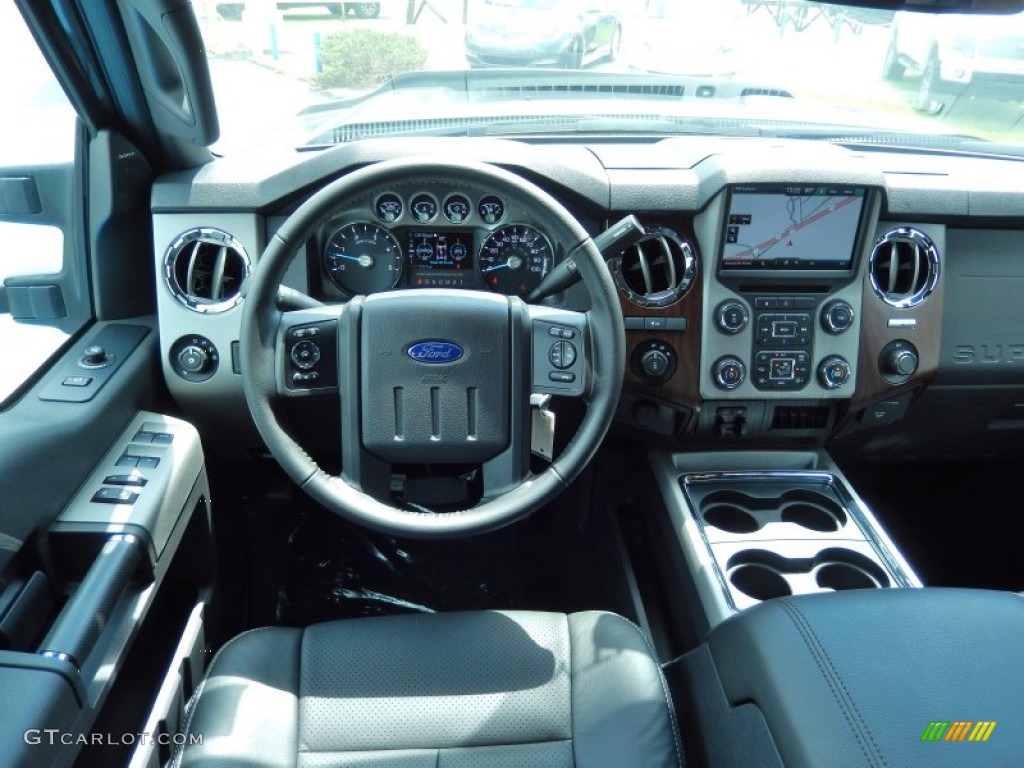 2014 Ford F350 Super Duty Lariat Crew Cab 4x4 Black Dashboard Photo #84699653