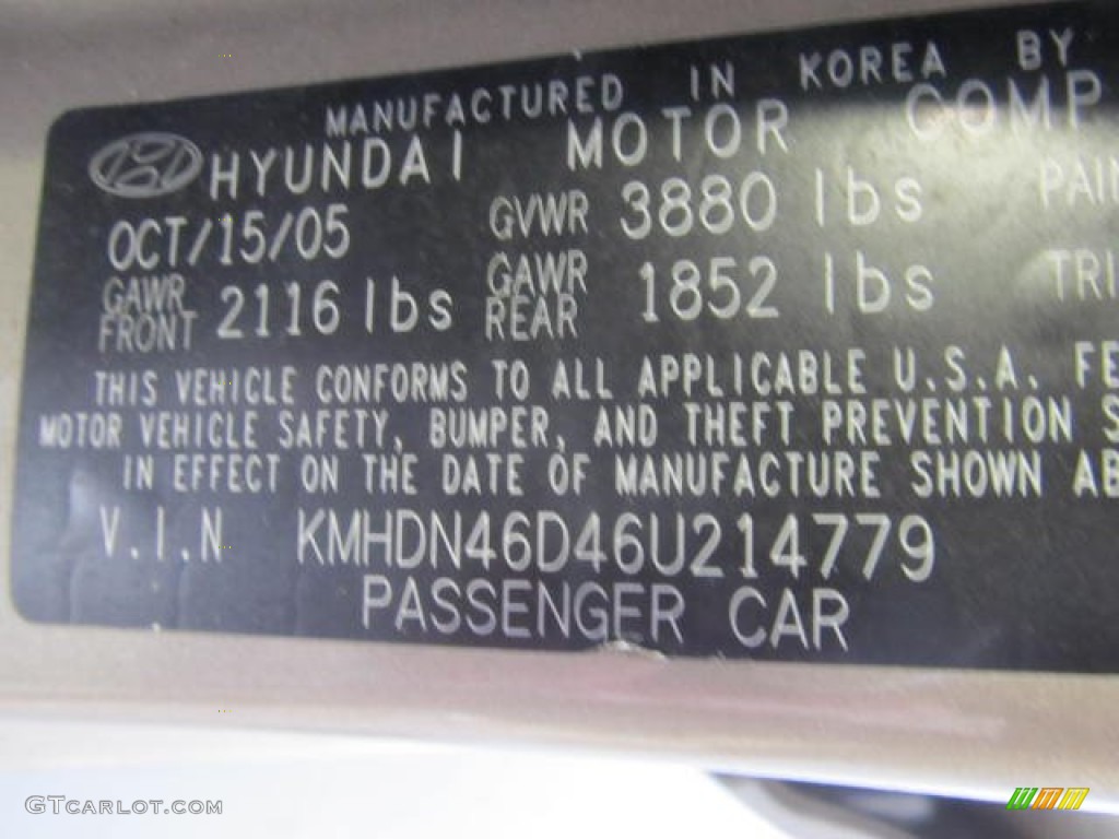 2006 Elantra GLS Sedan - Champagne Beige / Beige photo #14