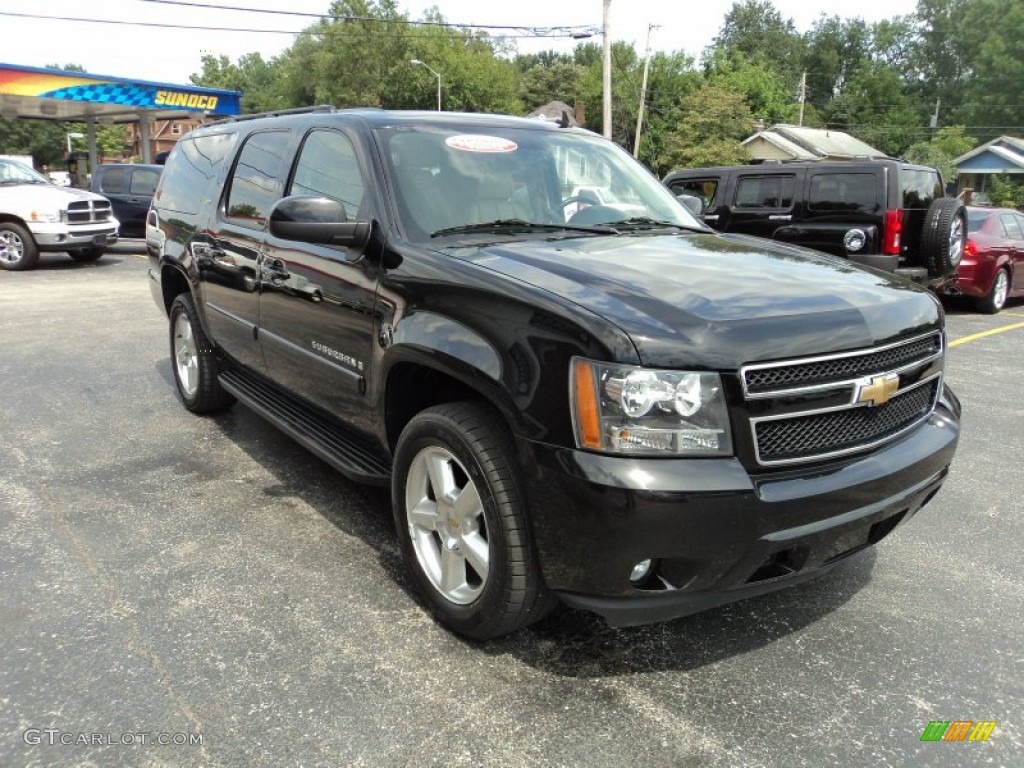 2008 Suburban 1500 LTZ 4x4 - Black / Light Cashmere/Ebony photo #33