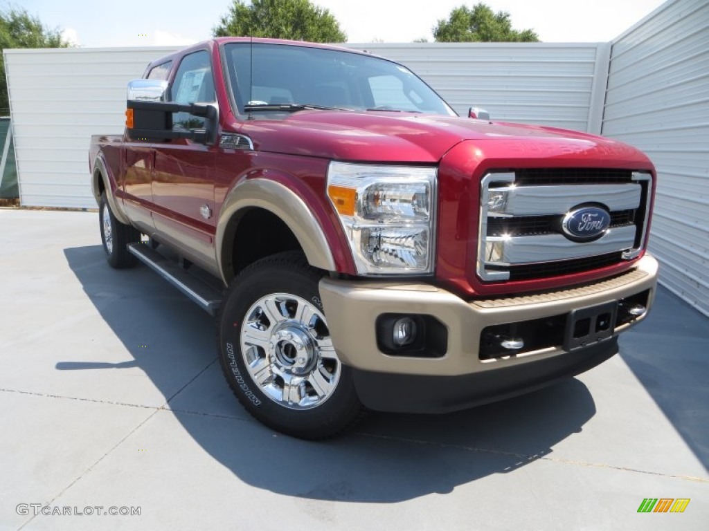 2014 F250 Super Duty King Ranch Crew Cab 4x4 - Ruby Red Metallic / King Ranch Chaparral Leather/Adobe Trim photo #1