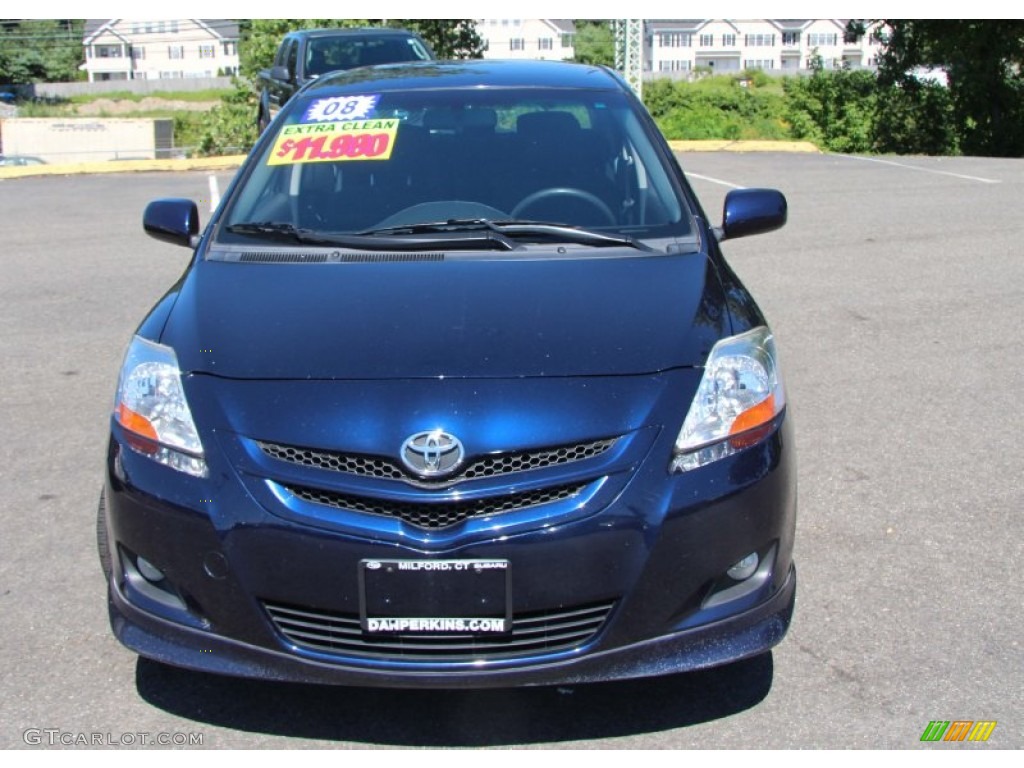 2008 Yaris S Sedan - Nautical Blue Metallic / Dark Charcoal photo #2