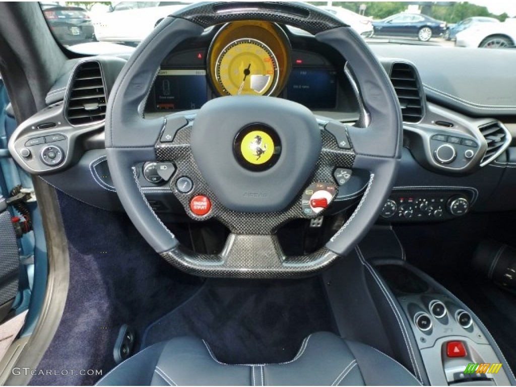 2012 Ferrari 458 Italia Blu Scuro Steering Wheel Photo #84710857