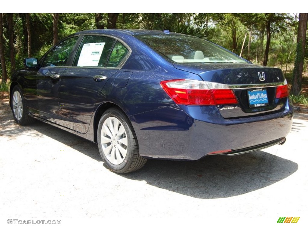 2013 Accord EX-L Sedan - Obsidian Blue Pearl / Gray photo #6