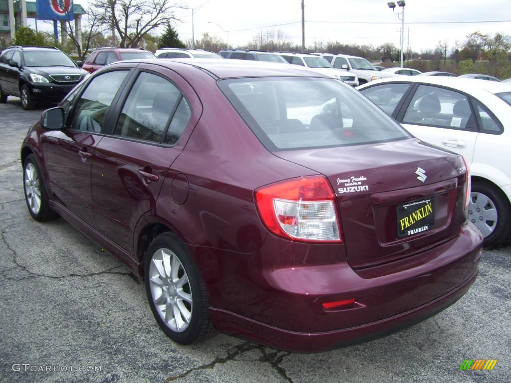 2008 SX4 Sedan - Cherry Red Metallic / Black photo #2