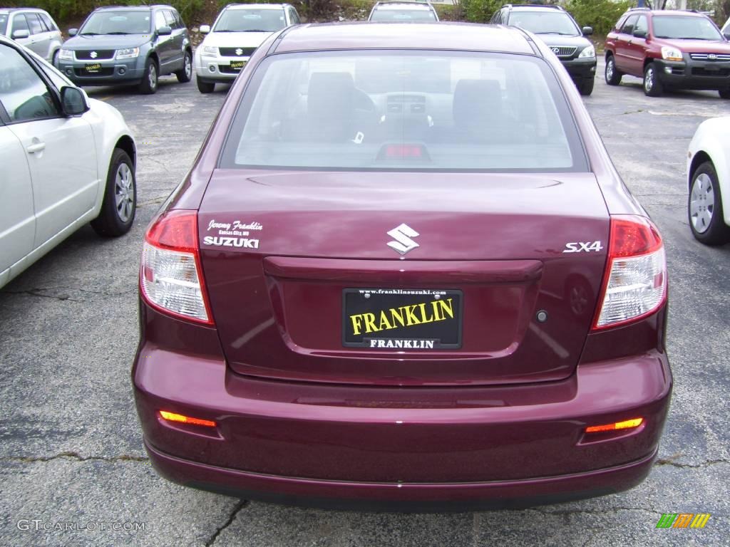 2008 SX4 Sedan - Cherry Red Metallic / Black photo #3